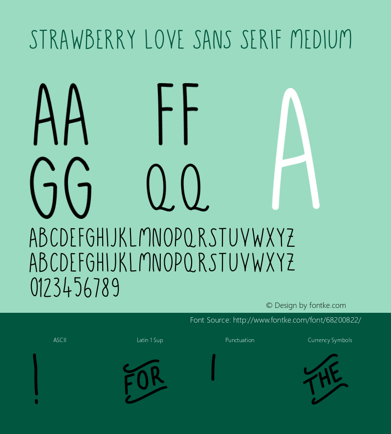 Strawberry Love Sans Serif Medium Version 1.00;June 19, 2020;FontCreator 11.5.0.2430 64-bit图片样张