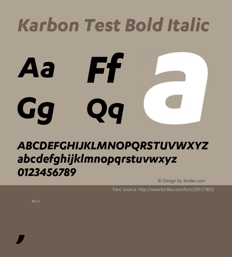 Karbon Test Bold Italic Version 1.1图片样张