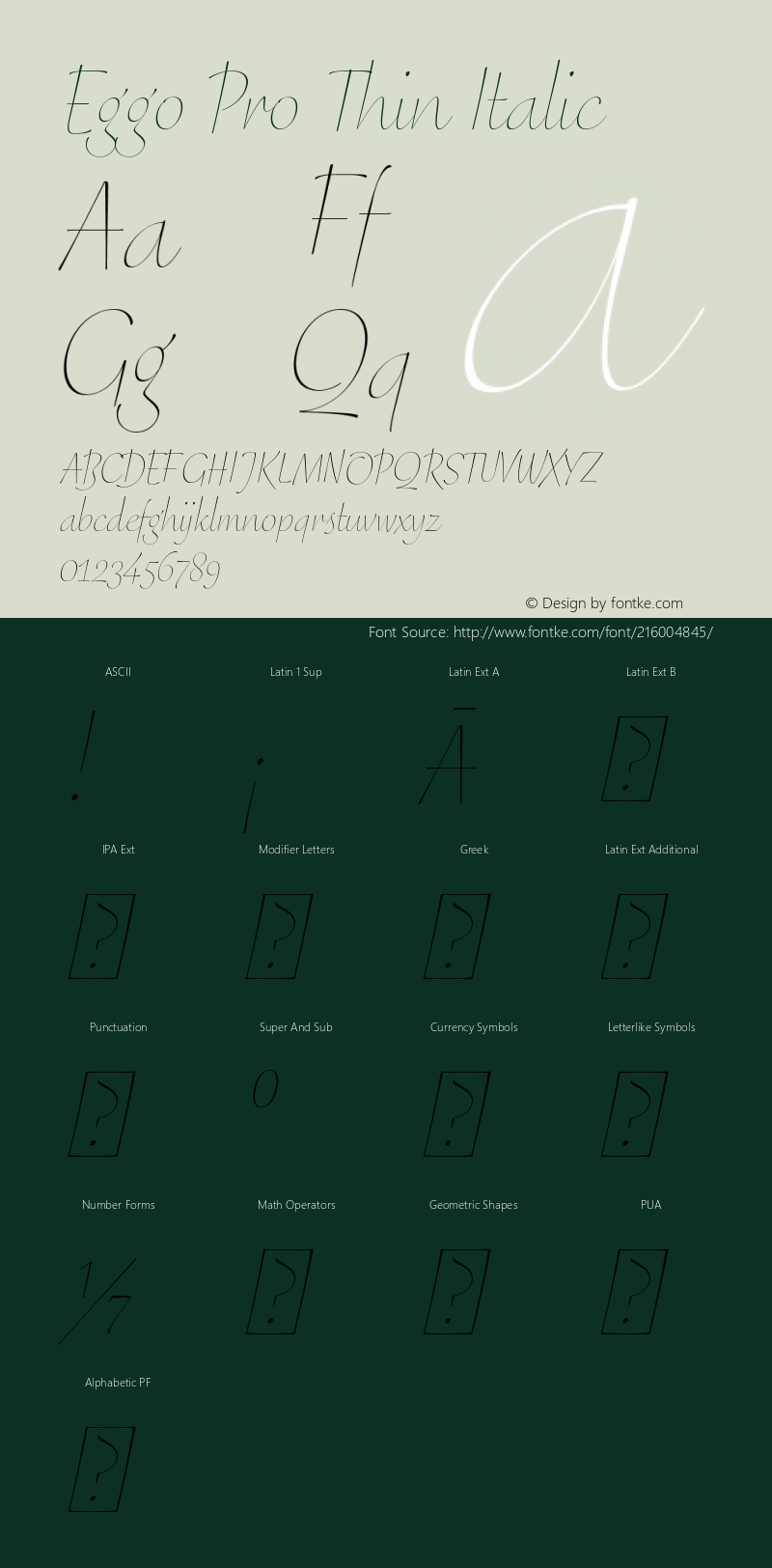 Eggo Pro Thin Italic Version 7.60图片样张