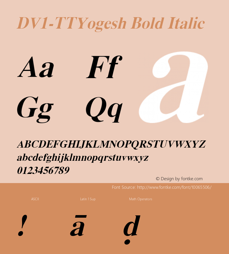 DV1-TTYogesh Bold Italic 1.0 Fri Nov 03 14:49:58 1995图片样张