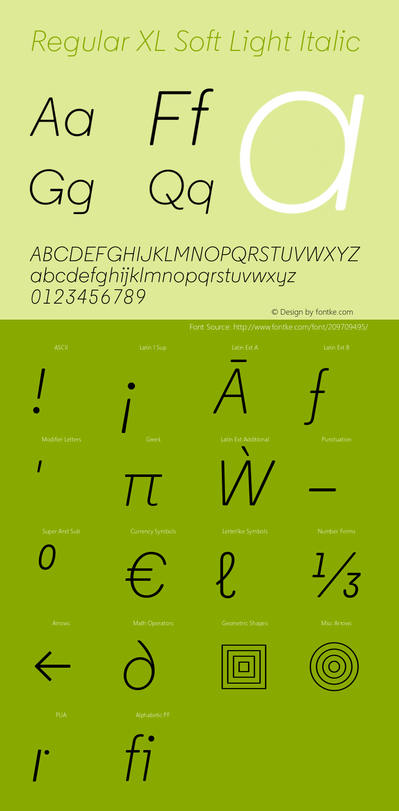 Regular XL Soft Light Italic Version 1.002图片样张