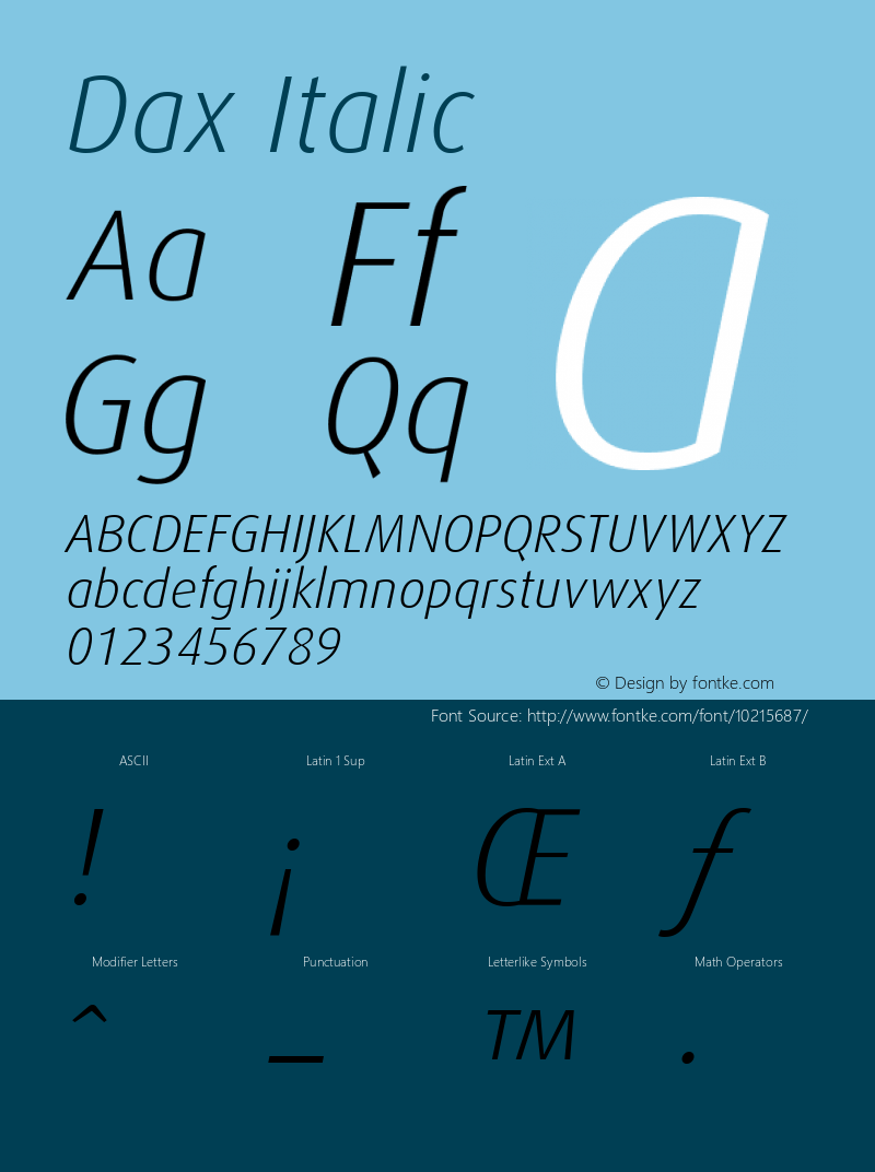 Dax Italic Version 1.00图片样张