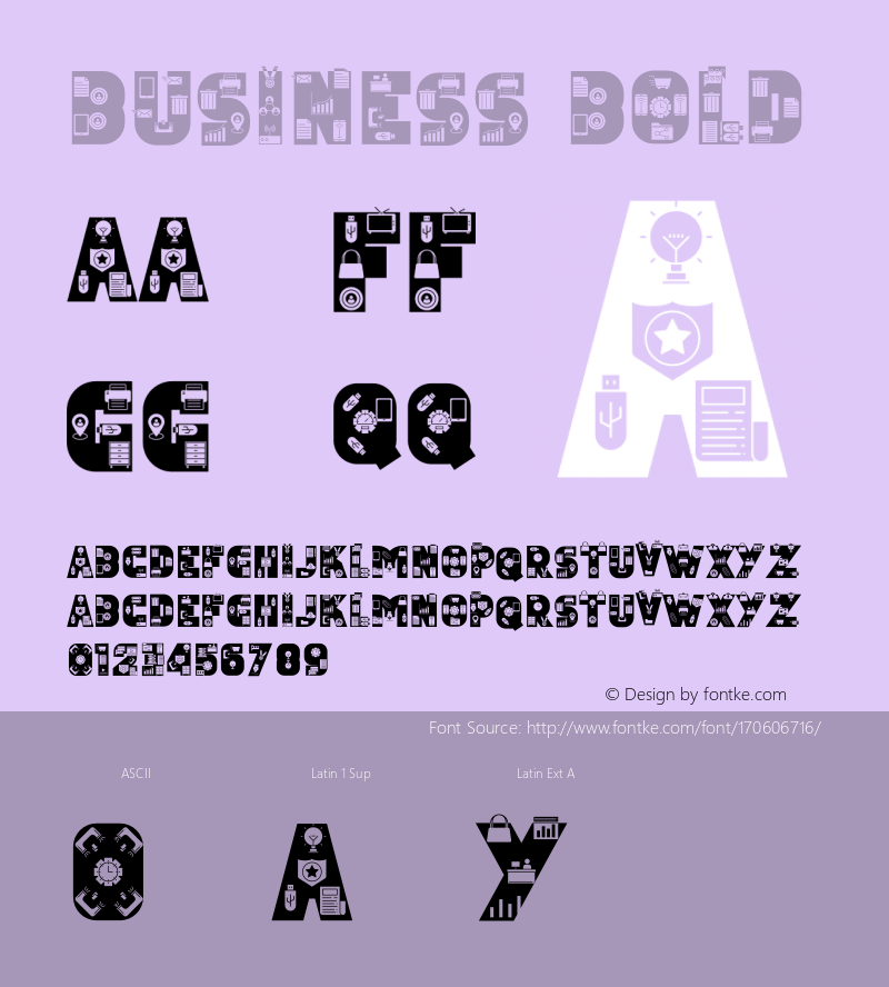 Business Bold Version 1.001;Fontself Maker 3.5.4图片样张