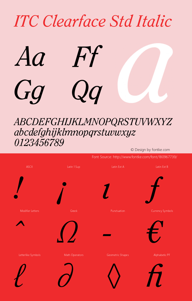 ClearfaceStd-Italic Version 2.082;PS 005.000;hotconv 1.0.67;makeotf.lib2.5.33168图片样张