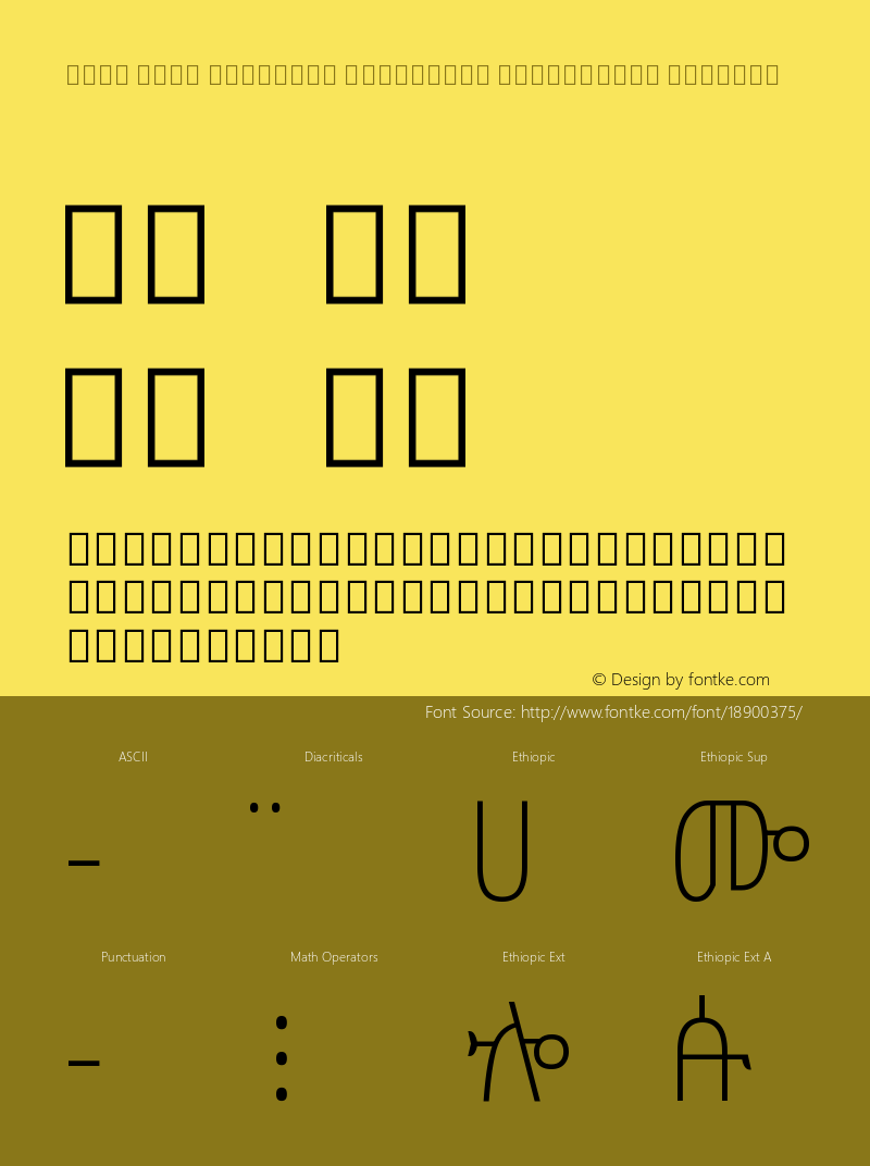 Noto Sans Ethiopic Condensed ExtraLight Regular Version 1.901图片样张