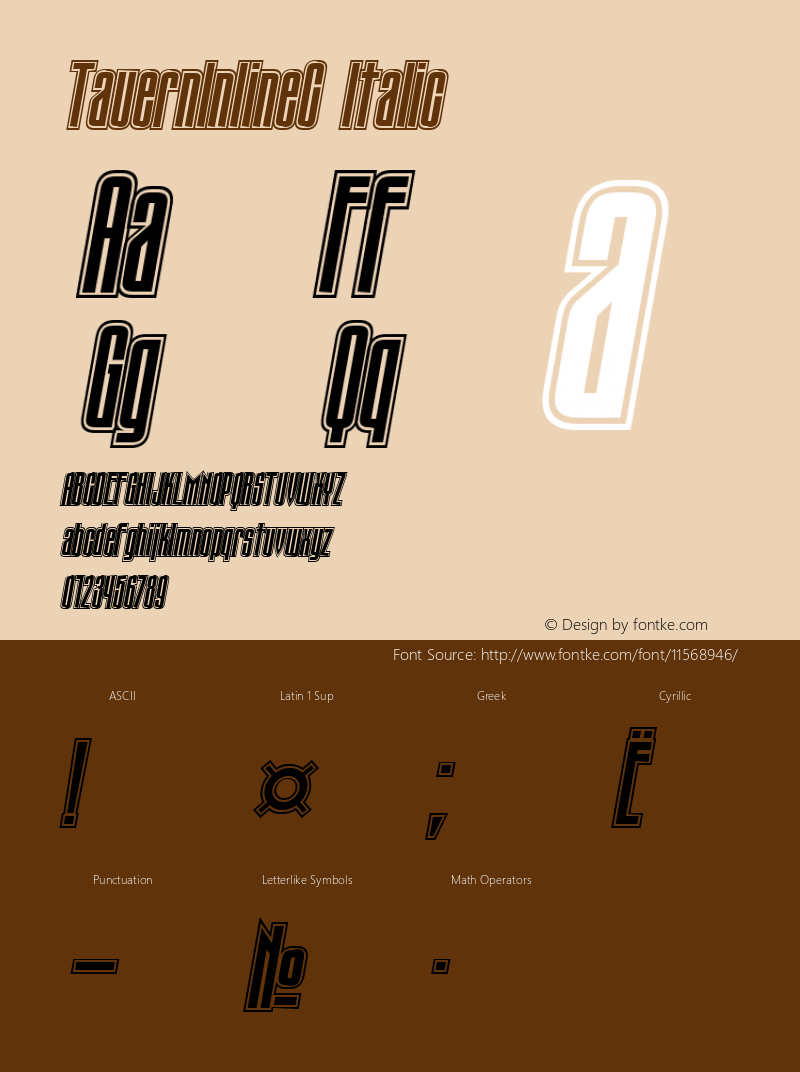 TauernInlineC Italic Version 001.000图片样张