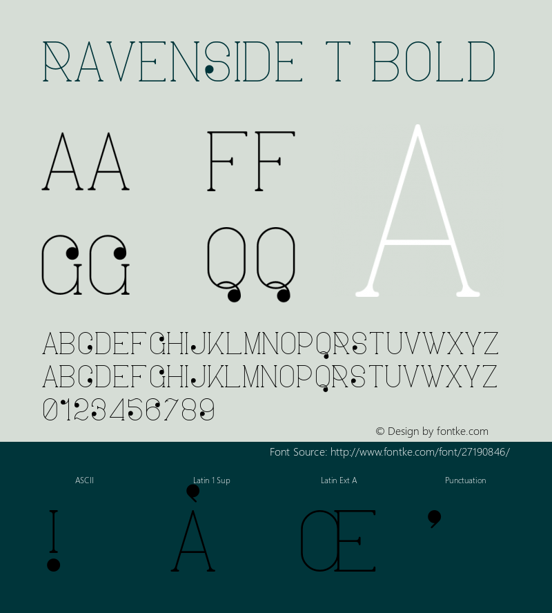 Ravenside-TBold Version 1.002;Fontself Maker 3.0.0-3图片样张