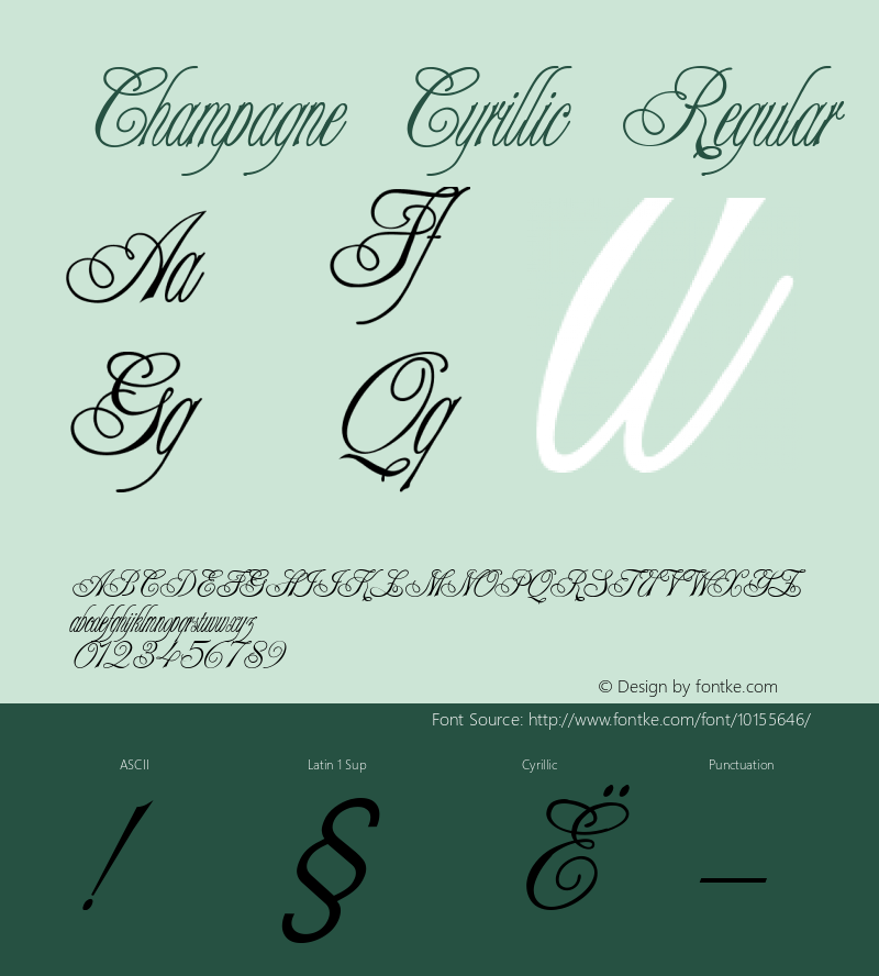 Champagne Cyrillic Regular Version 1.000 2005 initial release图片样张