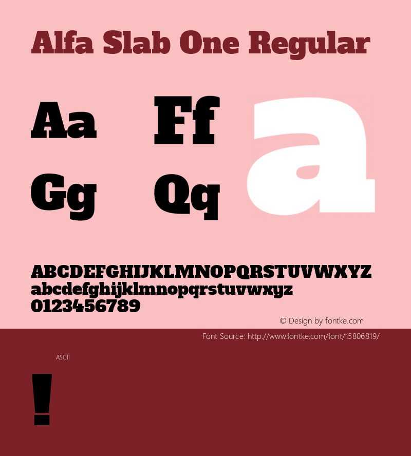 Alfa Slab One Regular Version 1.001; ttfautohint (v1.4.1)图片样张
