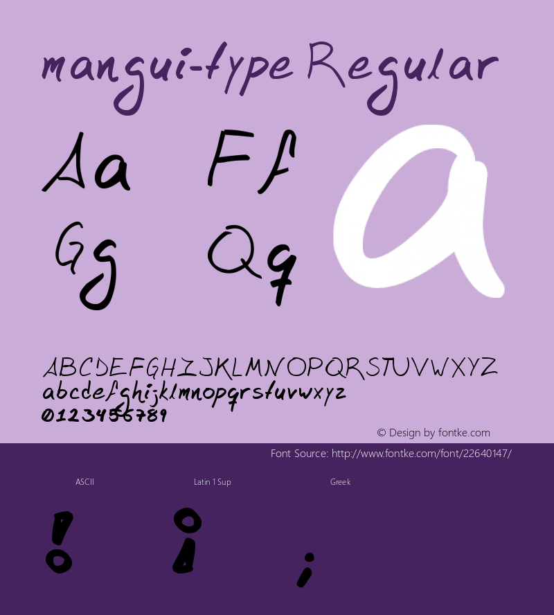 mangui-type Version 1.00 October 4, 2012, initial release图片样张