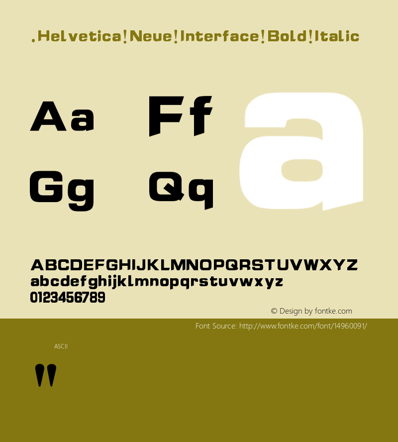 .Helvetica Neue Interface Bold Italic 10.0d35e1图片样张