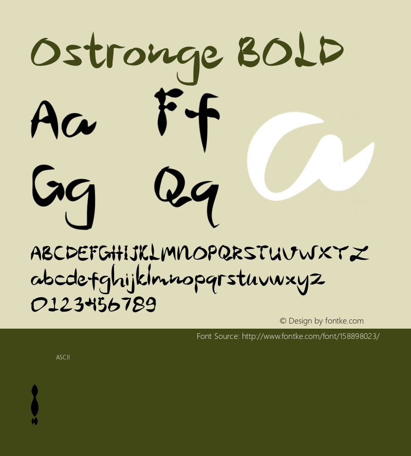 Ostronge BOLD Version 1.001;Fontself Maker 1.1.0图片样张