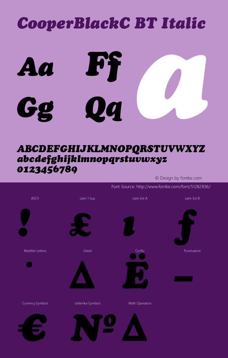 CooperBlackCBT-Italic 001.000图片样张