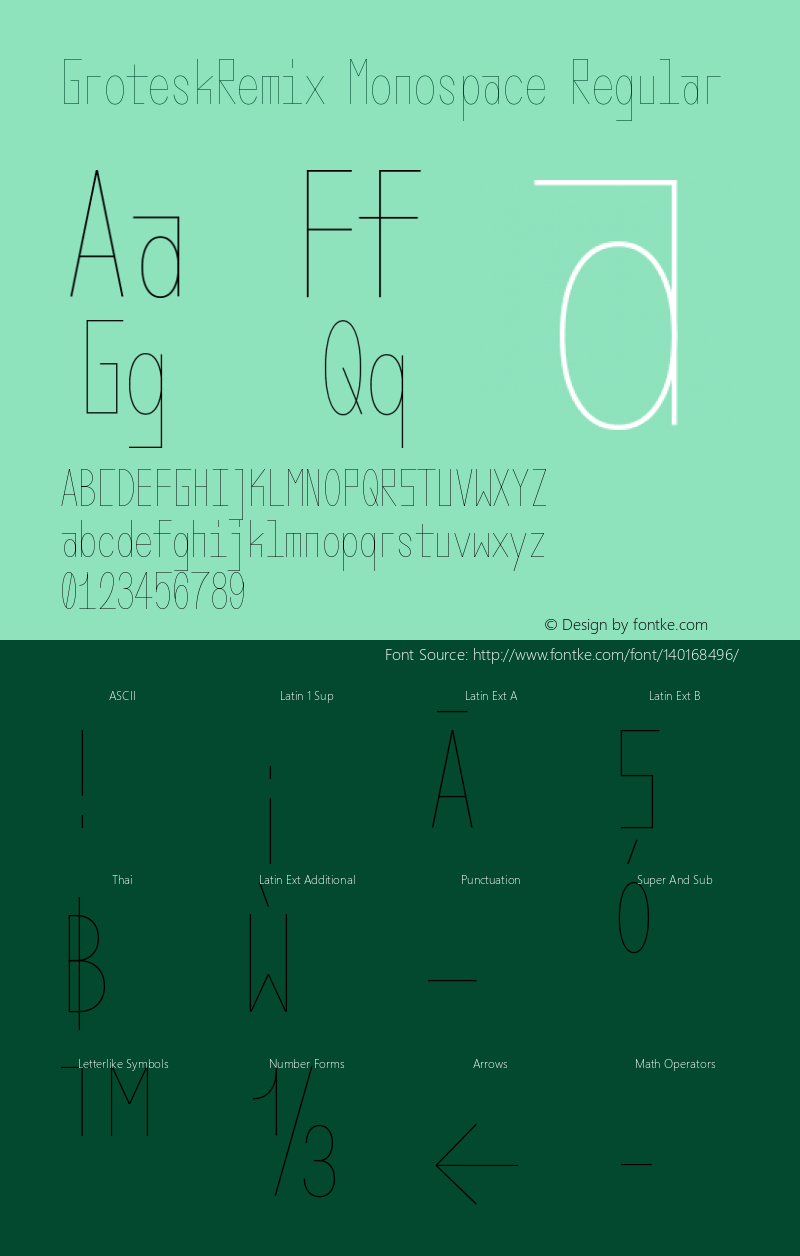 GroteskRemix Monospace Version 1.000图片样张