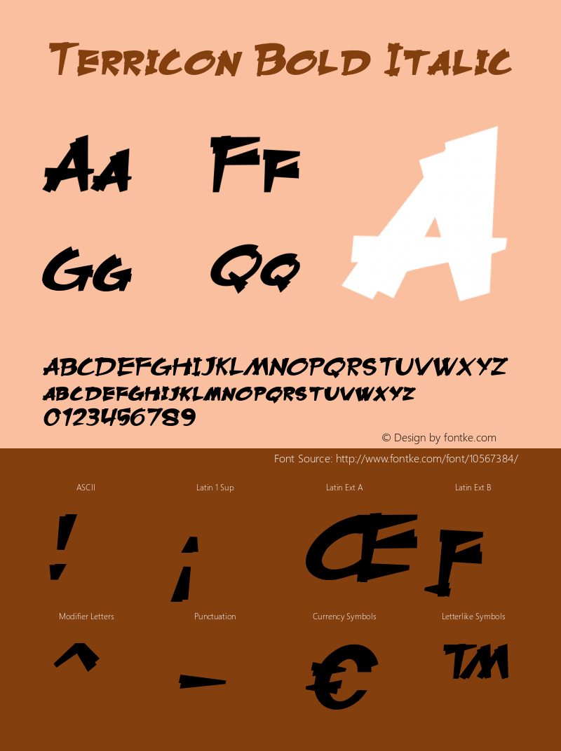 Terricon Bold Italic Version 1.000图片样张