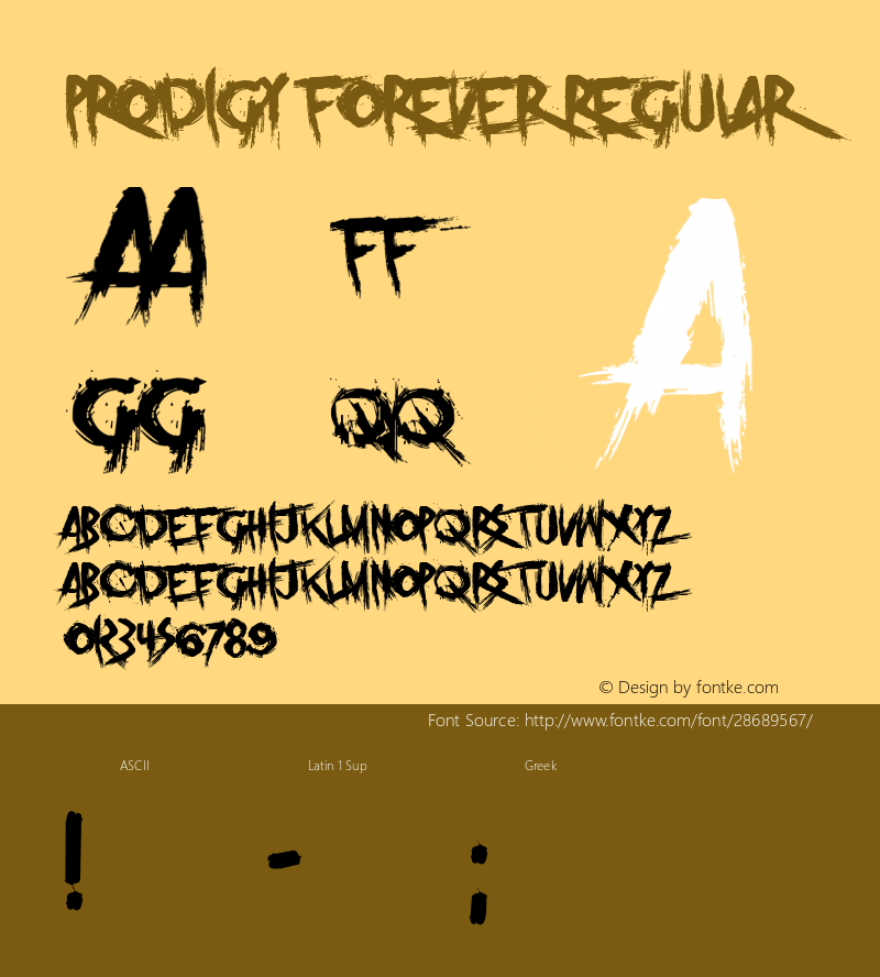 Prodigy Forever Version 1.00;March 4, 2019;FontCreator 11.5.0.2430 64-bit图片样张