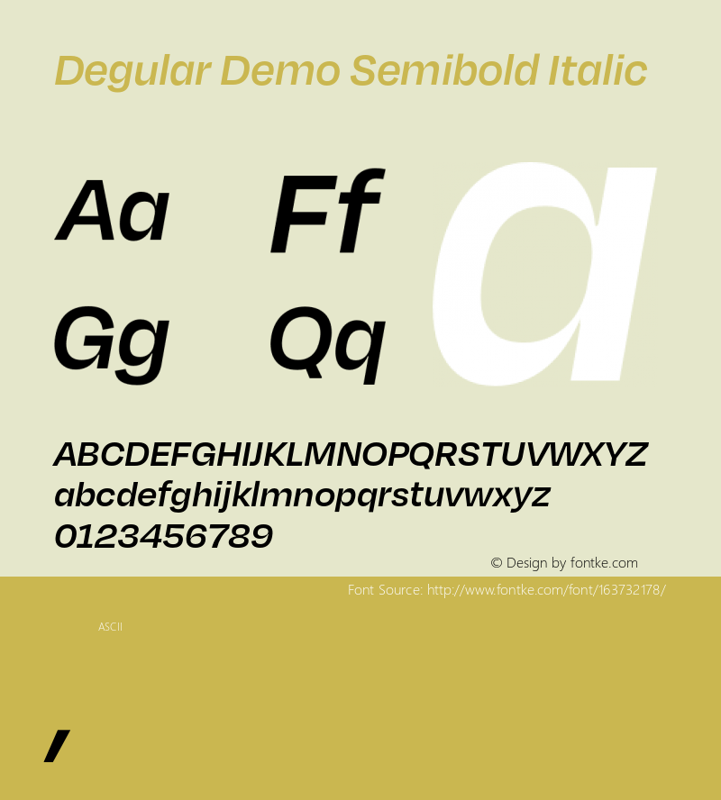 Degular Demo Semibold Italic Italic Version 1.000;PS 0.0;hotconv 16.6.54;makeotf.lib2.5.65590图片样张