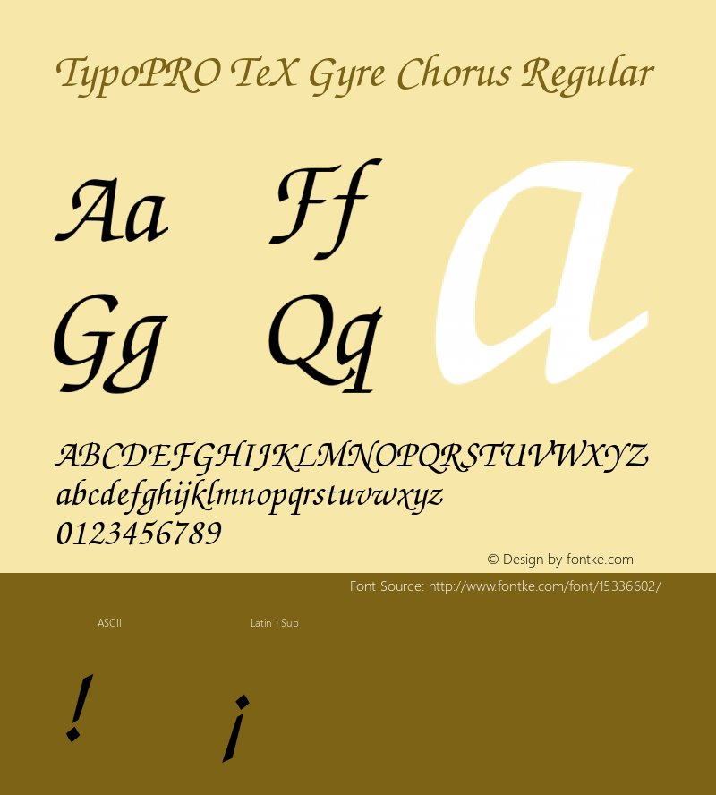 TypoPRO TeX Gyre Chorus Regular Version 2.003;PS 2.003;hotconv 1.0.49;makeotf.lib2.0.14853图片样张