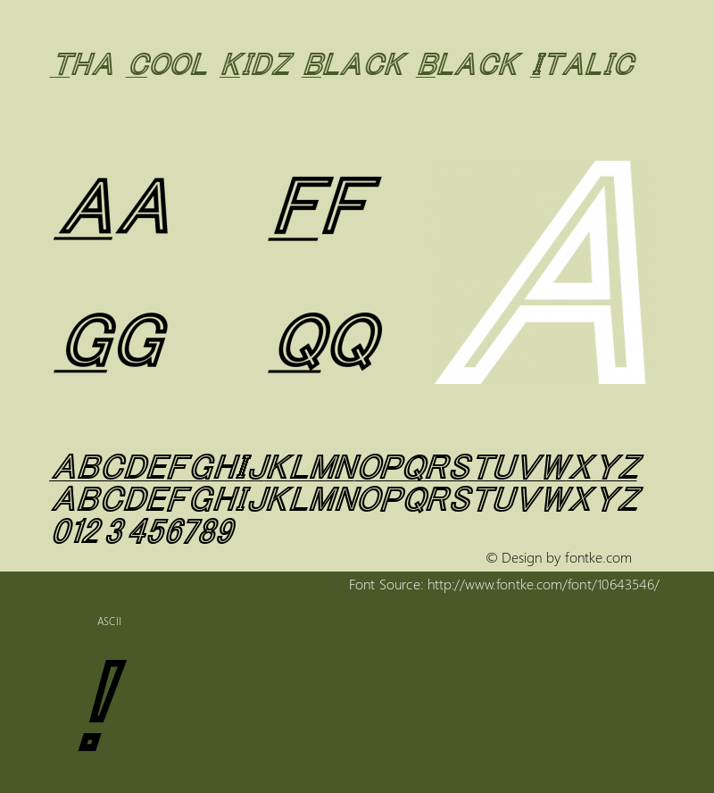 Tha Cool Kidz Black Black Italic Version 1.00 2015图片样张