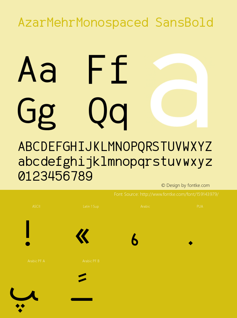 AzarMehr Monospaced Sans Bold Version 1.00图片样张