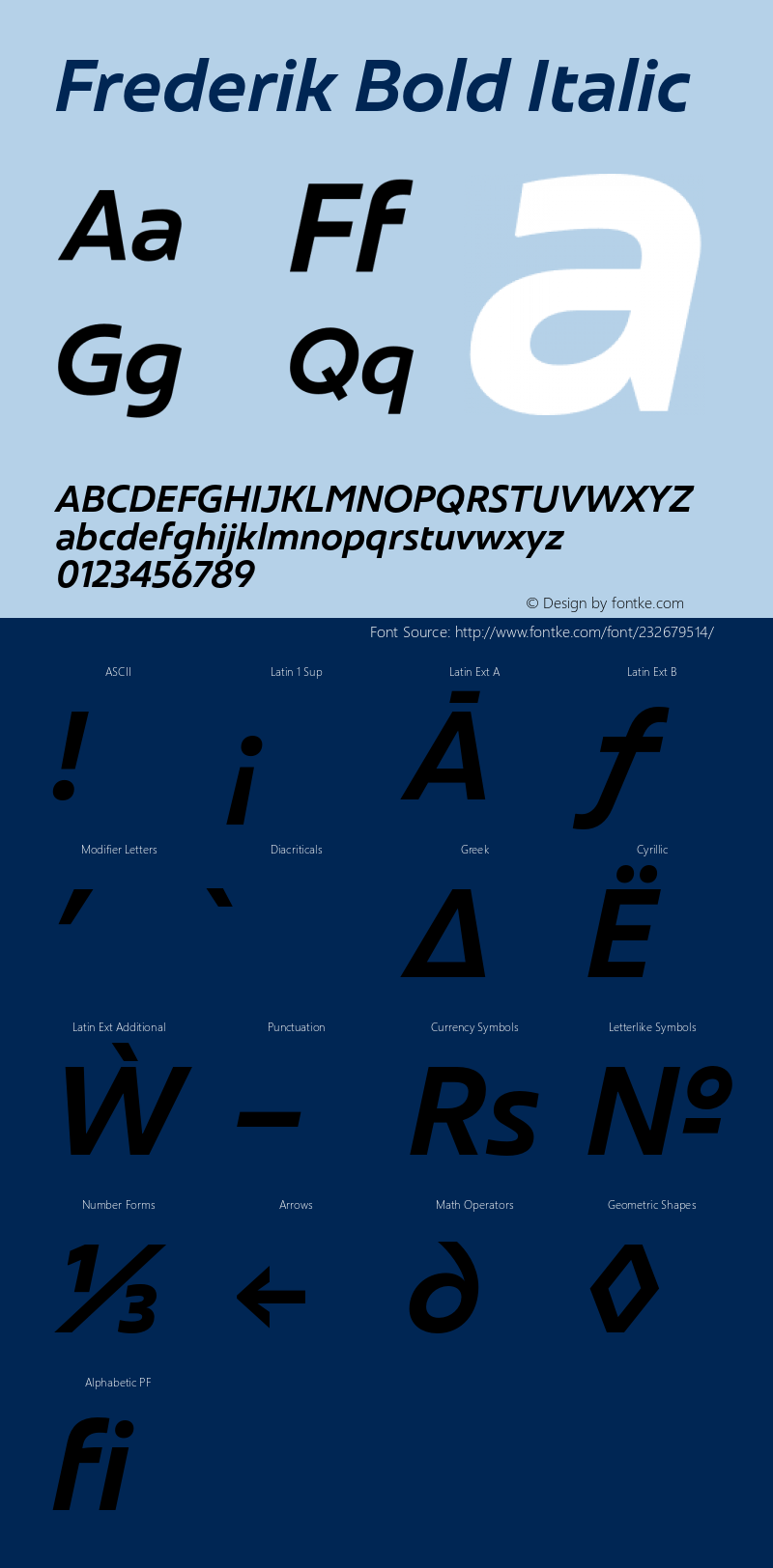 Frederik Bold Italic Version 001.000 February 2019图片样张