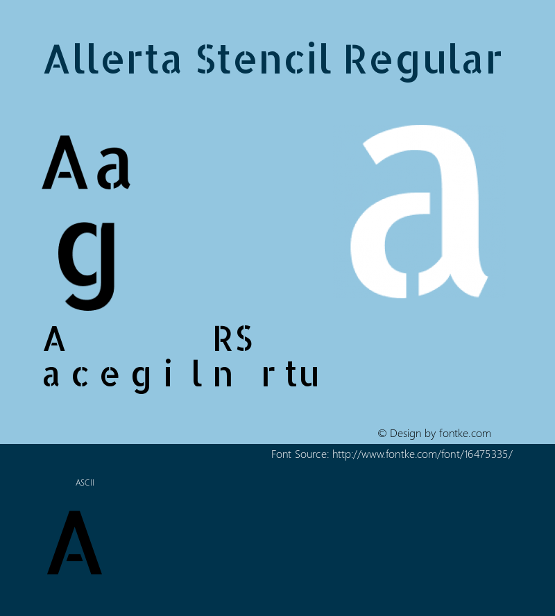 Allerta Stencil Regular Version 1.02图片样张