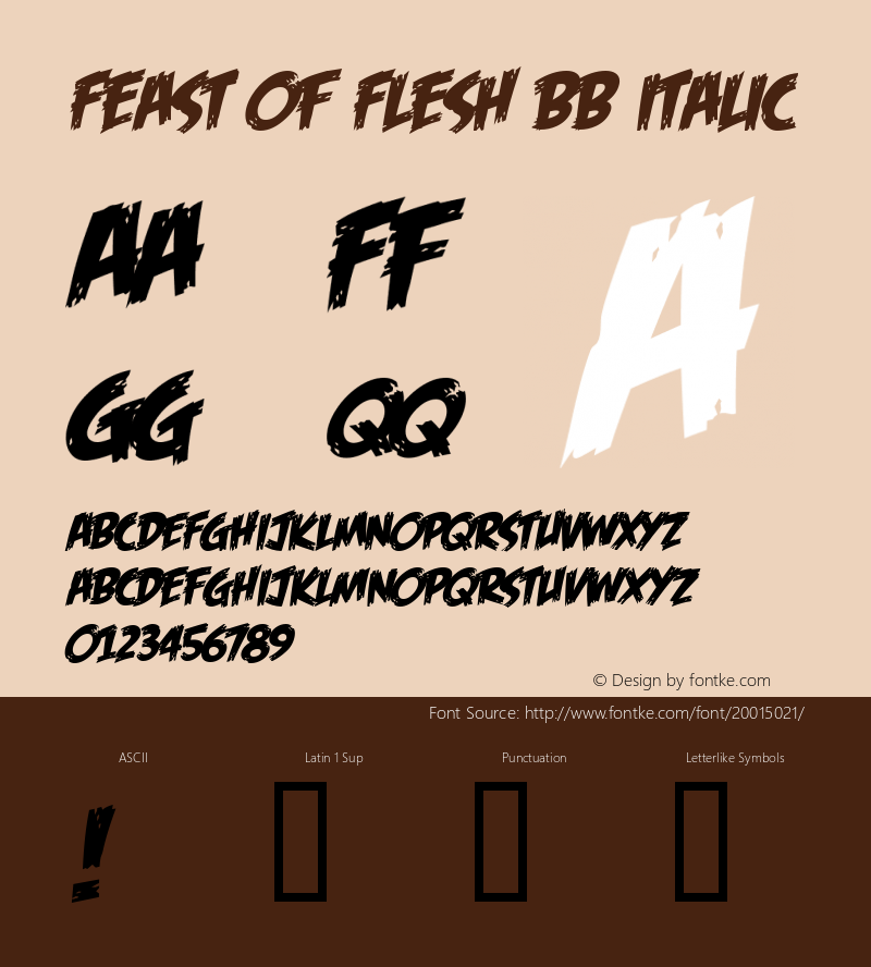 Feast of Flesh BB Italic Macromedia Fontographer 4.1 9/27/2005图片样张