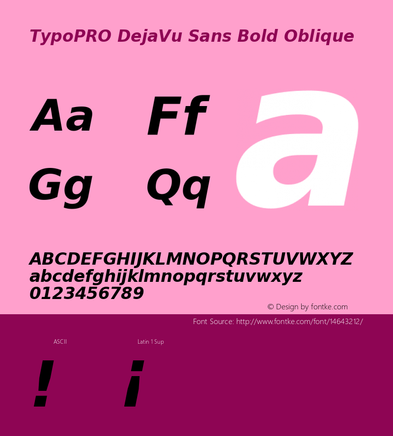 TypoPRO DejaVu Sans Bold Oblique Version 2.34图片样张