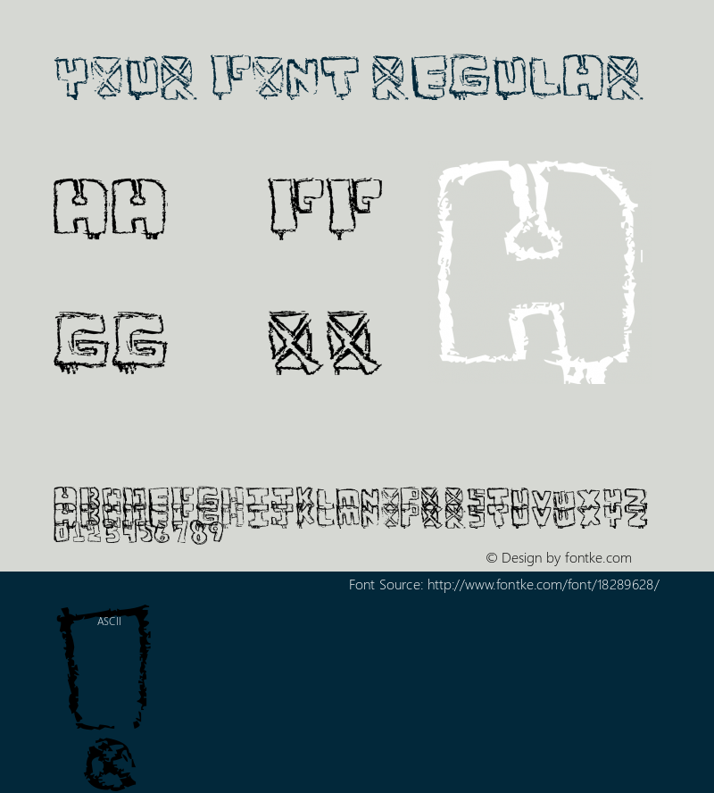 Your Font Regular Version 1.00 April 20, 2009, initial release, www.yourfonts.com图片样张