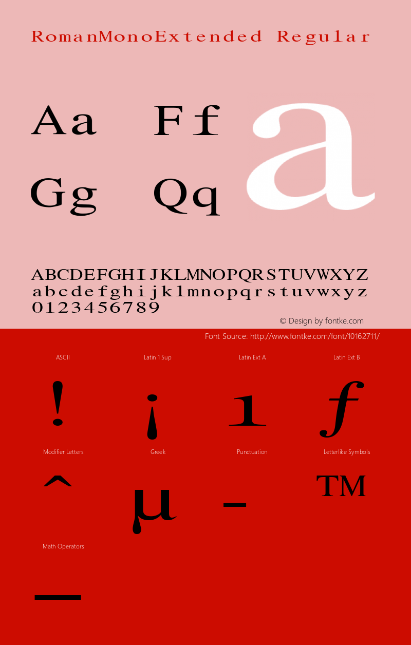 RomanMonoExtended Regular Rev. 003.000图片样张