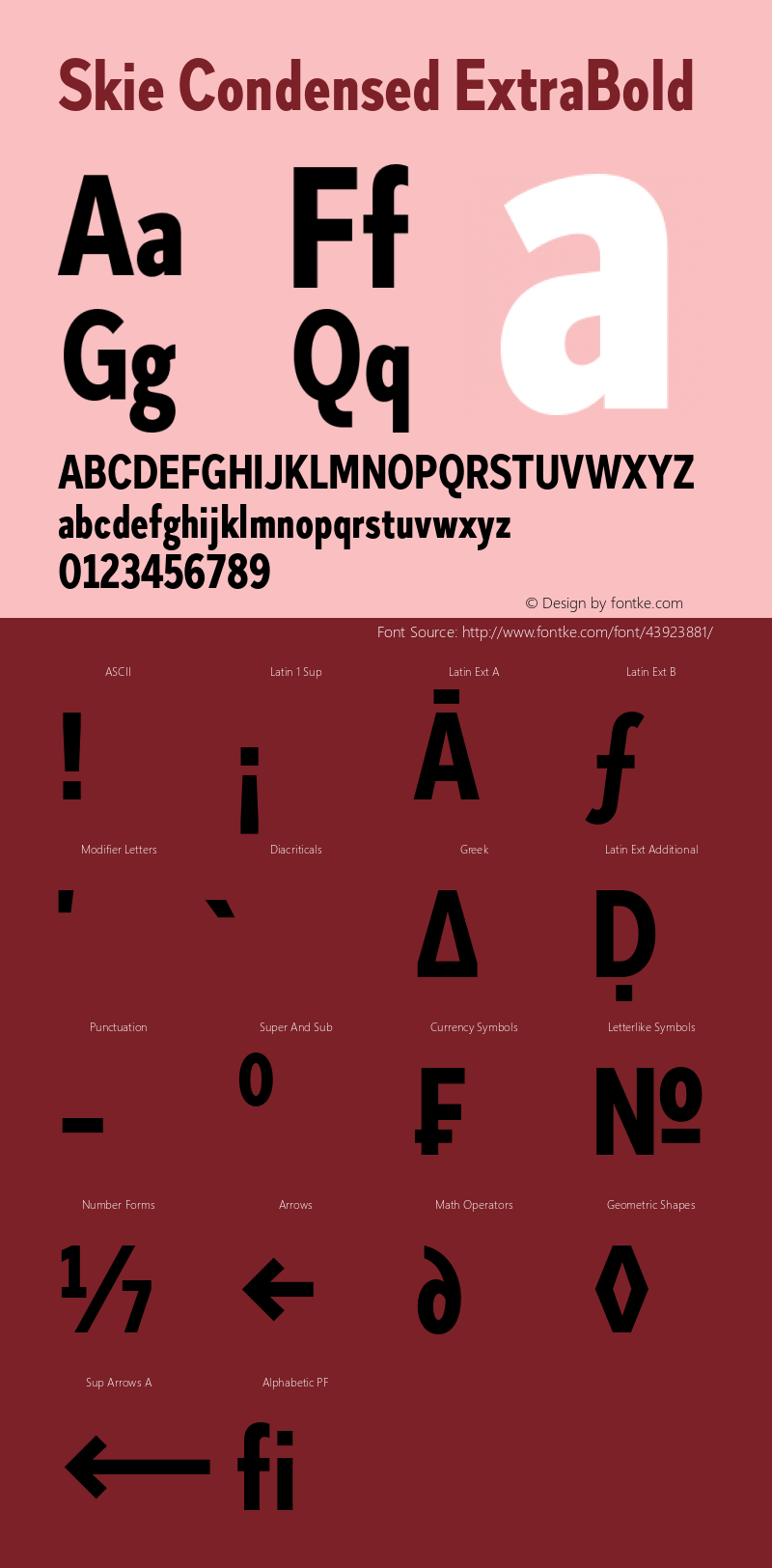 Skie Condensed ExtraBold Version 1.000;hotconv 1.0.109;makeotfexe 2.5.65596图片样张