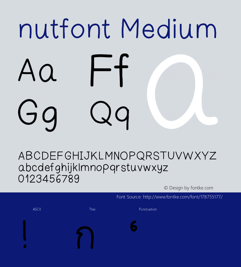 nutfont Version 001.000图片样张