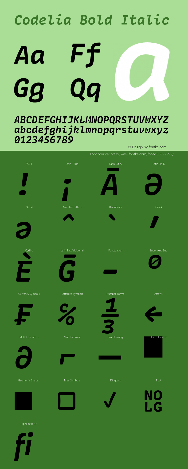 Codelia Bold Italic 1.000图片样张