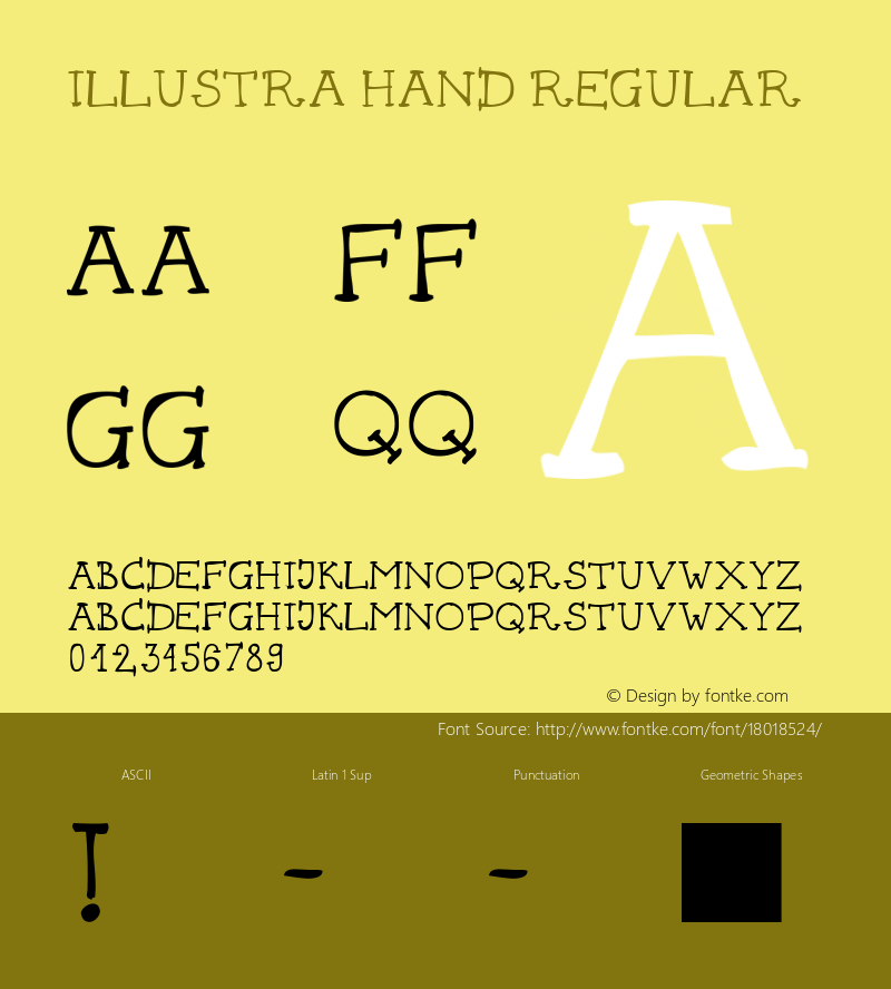 Illustra Hand Regular Version 1.00 January 10, 2014, initial release图片样张