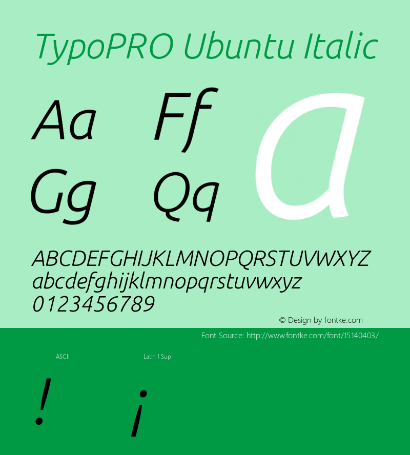 TypoPRO Ubuntu Italic Version 0.80图片样张