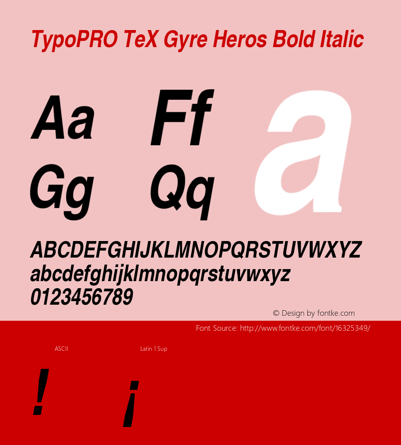 TypoPRO TeX Gyre Heros Bold Italic Version 2.004;PS 2.004;hotconv 1.0.49;makeotf.lib2.0.14853图片样张