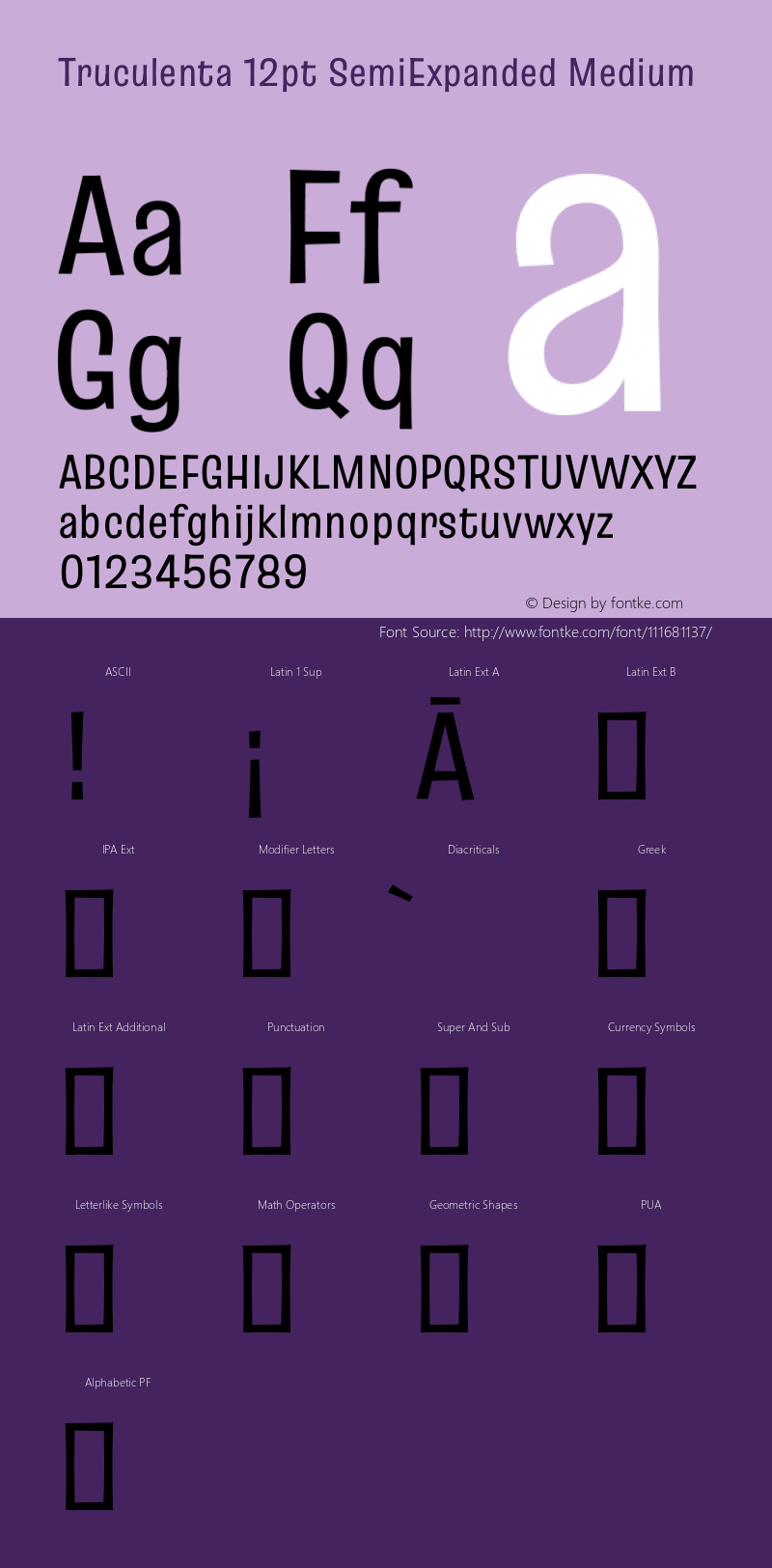 Truculenta 12pt SemiExpanded Medium Version 1.002图片样张