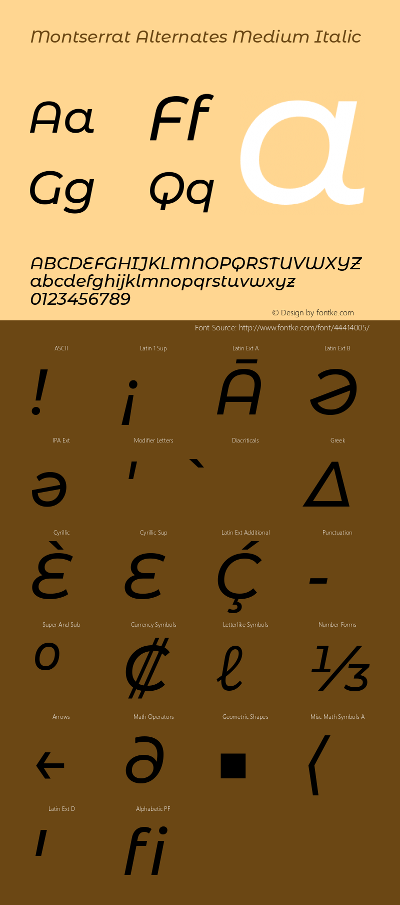 Montserrat Alternates Medium Italic Version 7.200图片样张