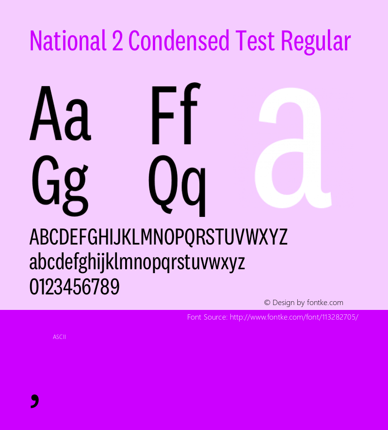 National2Condensed-RegularTest Version 1.004;hotconv 1.0.116;makeotfexe 2.5.65601;0图片样张