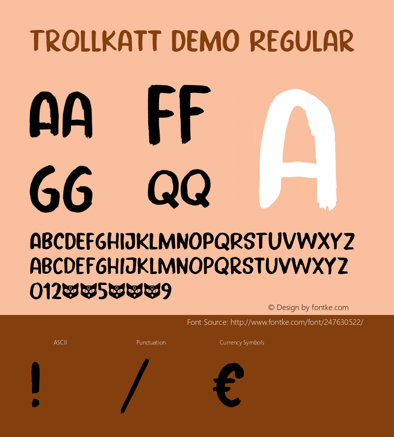 Trollkatt DEMO Regular Version 1.000;Glyphs 3.2 (3182)图片样张