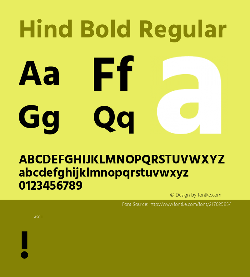 Hind Bold Regular 图片样张