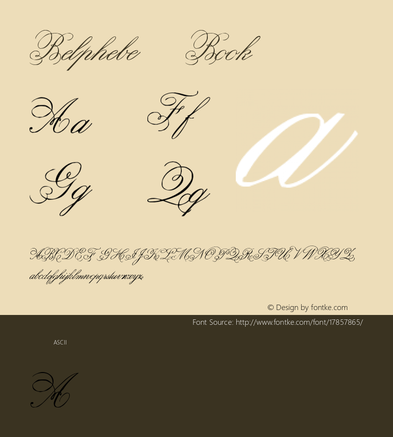 Belphebe Book Version Altsys Fontographer图片样张
