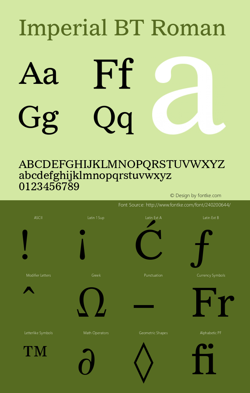 Imperial BT Roman Version 1.01 emb4-OT图片样张