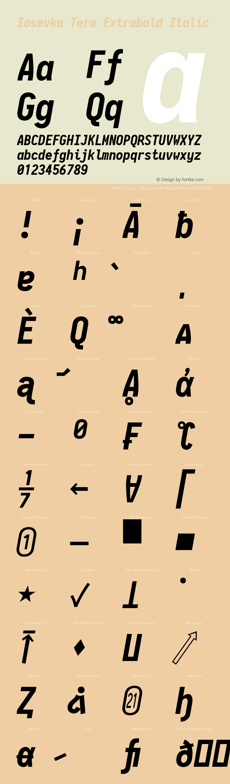 Iosevka Term Extrabold Italic 2.3.0; ttfautohint (v1.8.3)图片样张