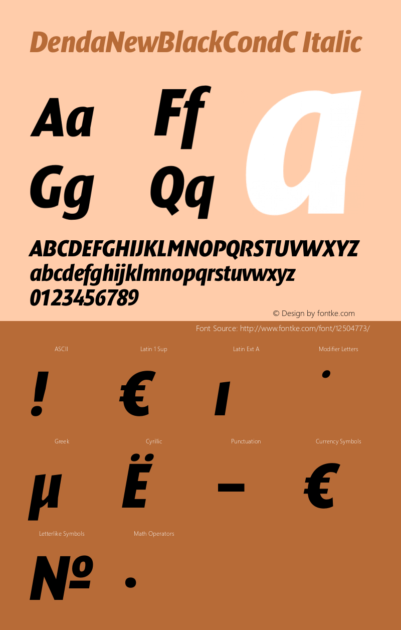 DendaNewBlackCondC Italic OTF 1.0;PS 001.001;Core 116;AOCW 1.0 161图片样张