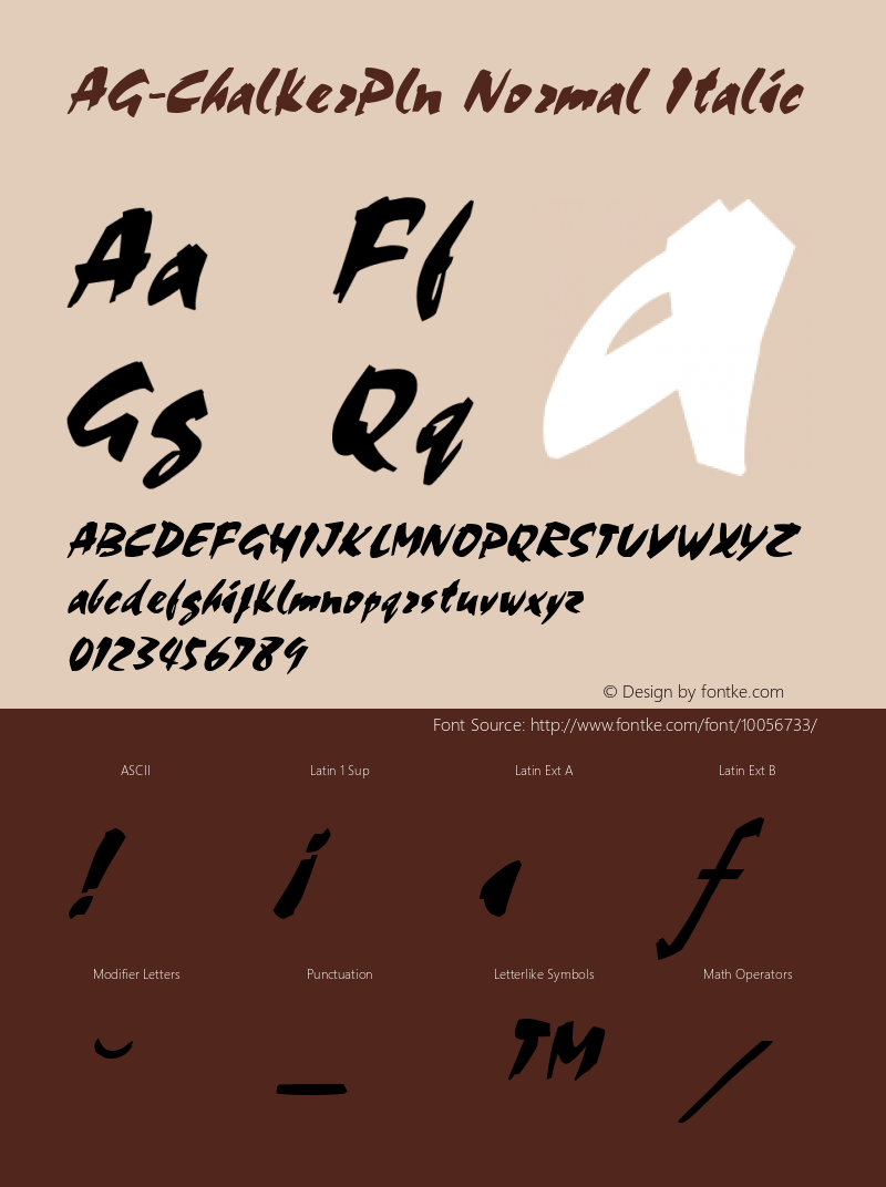 AG-ChalkerPln Normal Italic 1.0 Fri Sep 16 10:35:54 1994图片样张