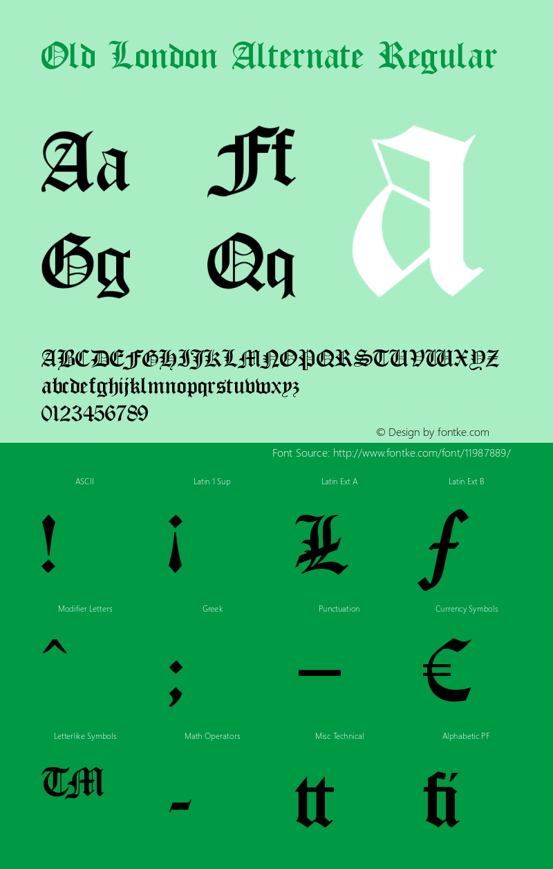 Old London Alternate Regular OTF 1.000;PS 001.002;Core 1.0.29图片样张