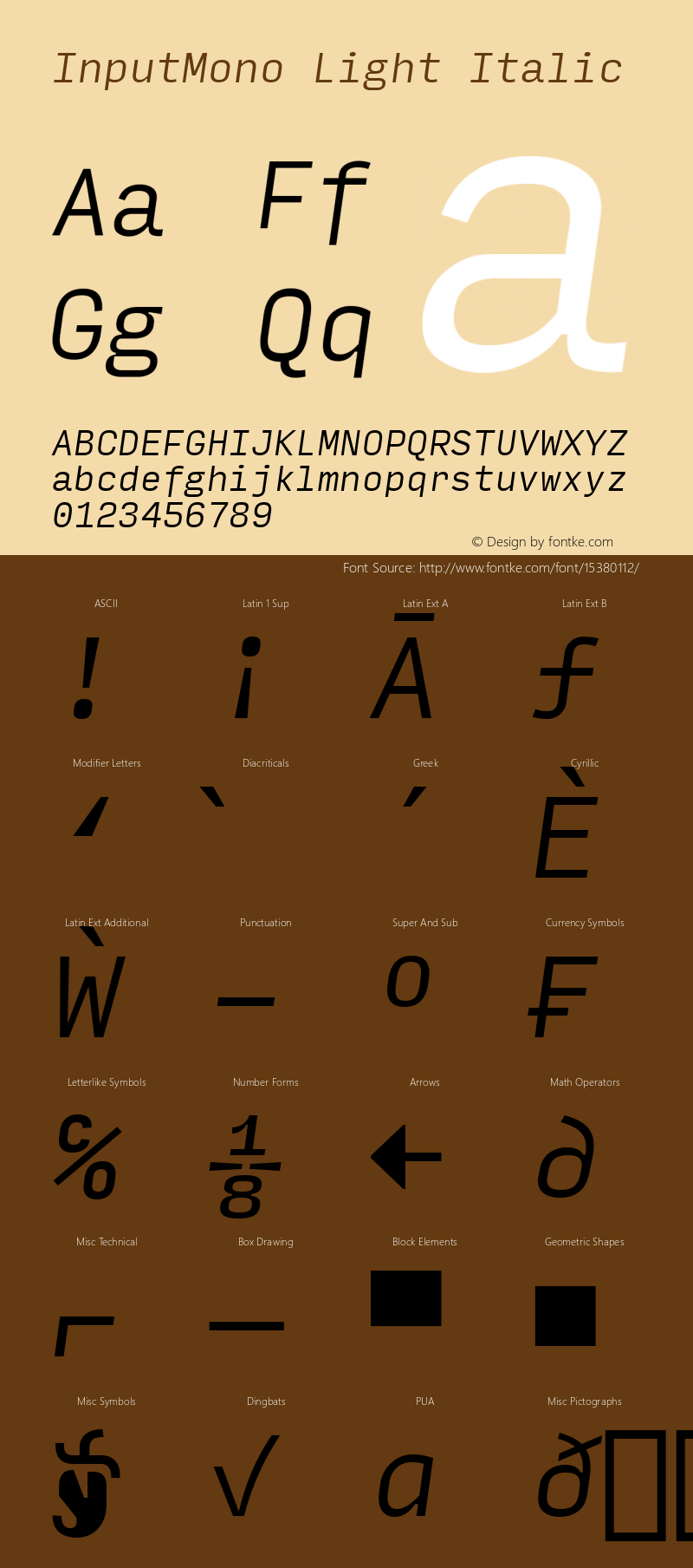 InputMono Light Italic Version 0.000;PS 0.0;hotconv 1.0.72;makeotf.lib2.5.5900图片样张