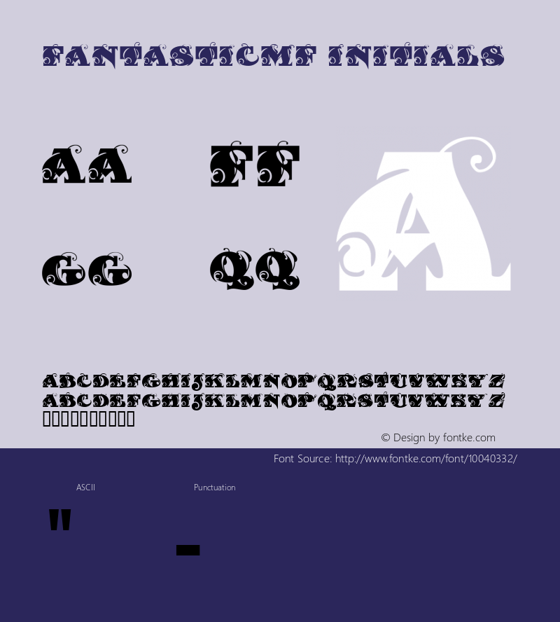 FantasticMF Initials Macromedia Fontographer 4.1 5/11/99图片样张