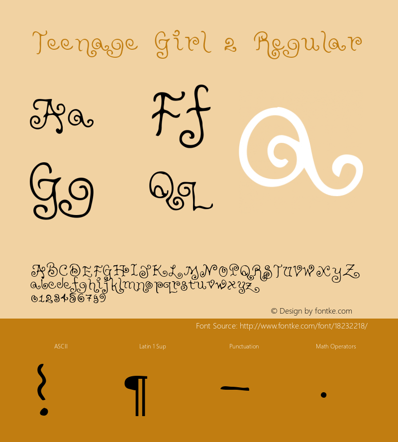 Teenage Girl 2 Regular Macromedia Fontographer 4.1 5/31/96图片样张